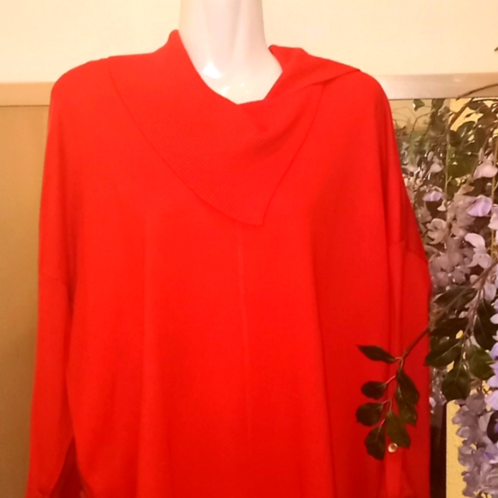 Jones New York Sport Cowl Neck Tunic Sweater-#0629